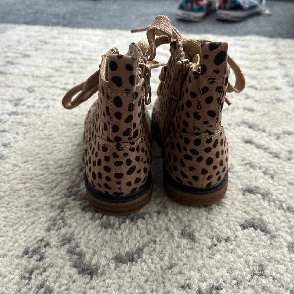 Cat and Jack Leopard Combat Boots7C